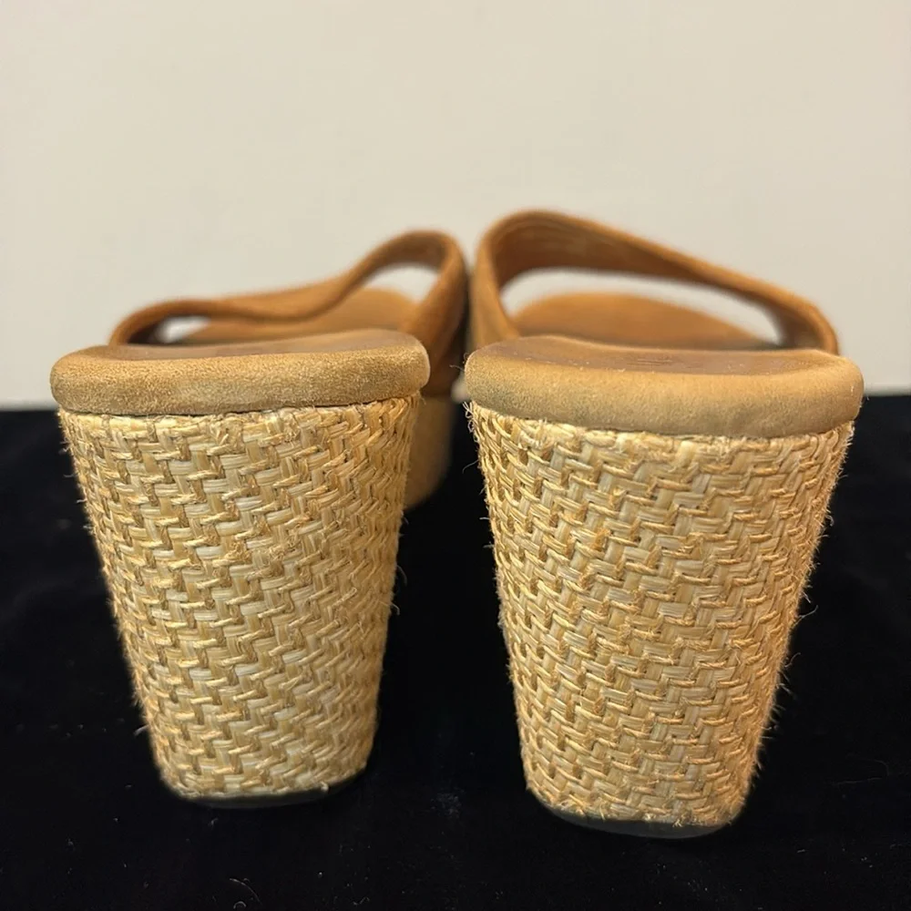 UGG Cognac Suede Wedge Mules